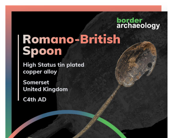 High status tin plated copper alloy Romano-British Spoon